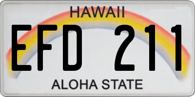 HI license plate EFD211