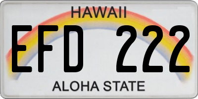 HI license plate EFD222