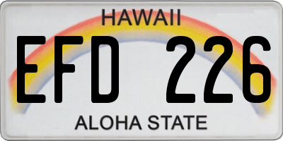 HI license plate EFD226