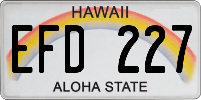 HI license plate EFD227