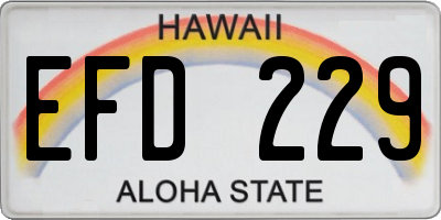 HI license plate EFD229