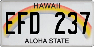 HI license plate EFD237