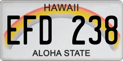 HI license plate EFD238