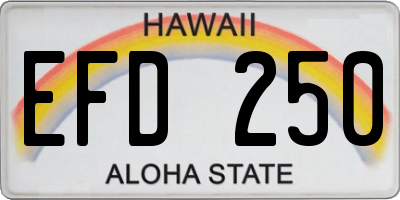 HI license plate EFD250