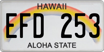 HI license plate EFD253
