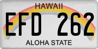 HI license plate EFD262