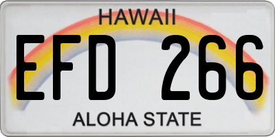 HI license plate EFD266