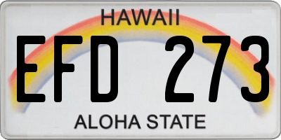 HI license plate EFD273