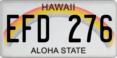 HI license plate EFD276