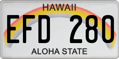 HI license plate EFD280