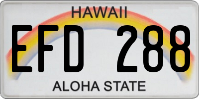HI license plate EFD288