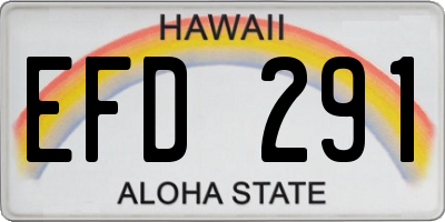 HI license plate EFD291