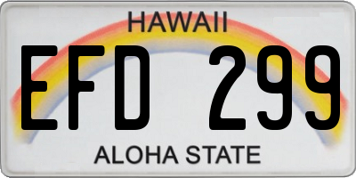 HI license plate EFD299