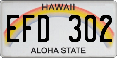 HI license plate EFD302