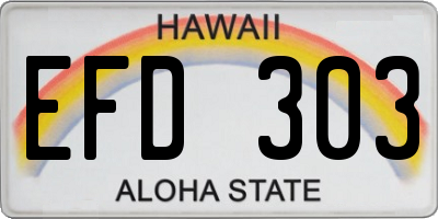 HI license plate EFD303