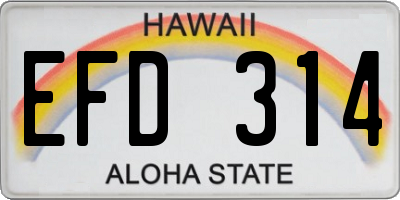 HI license plate EFD314