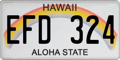 HI license plate EFD324