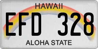 HI license plate EFD328