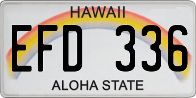 HI license plate EFD336