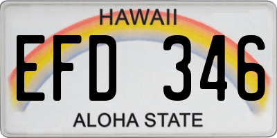 HI license plate EFD346