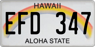 HI license plate EFD347