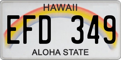 HI license plate EFD349