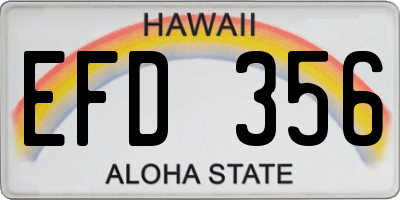 HI license plate EFD356