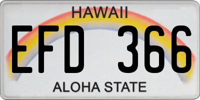 HI license plate EFD366
