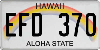 HI license plate EFD370