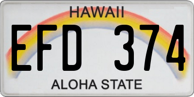 HI license plate EFD374