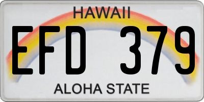 HI license plate EFD379