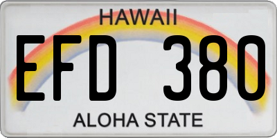 HI license plate EFD380