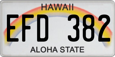 HI license plate EFD382