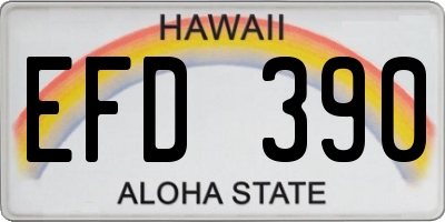 HI license plate EFD390