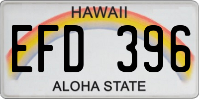 HI license plate EFD396