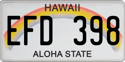 HI license plate EFD398