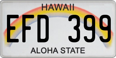HI license plate EFD399