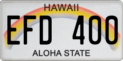 HI license plate EFD400