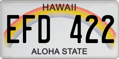 HI license plate EFD422