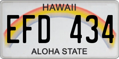 HI license plate EFD434