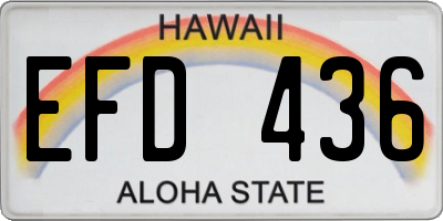 HI license plate EFD436