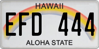 HI license plate EFD444