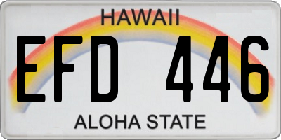 HI license plate EFD446