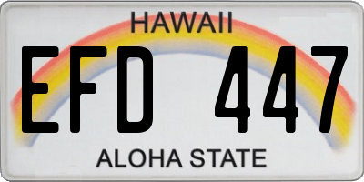 HI license plate EFD447