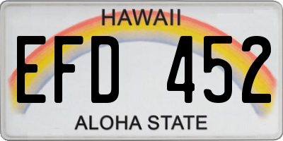 HI license plate EFD452
