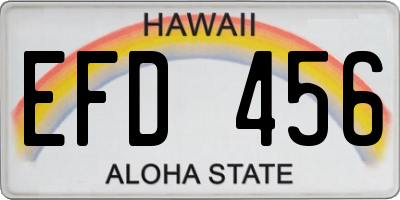 HI license plate EFD456