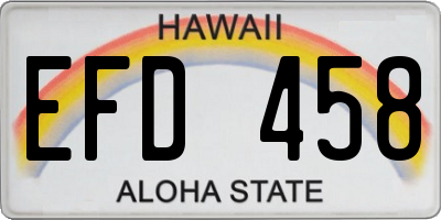 HI license plate EFD458