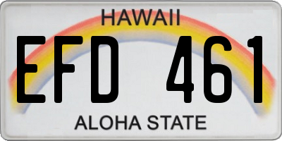HI license plate EFD461