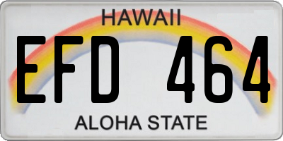 HI license plate EFD464