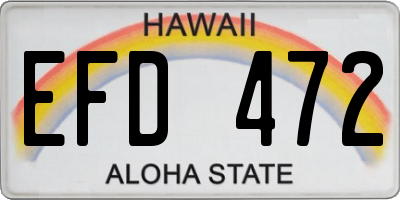 HI license plate EFD472